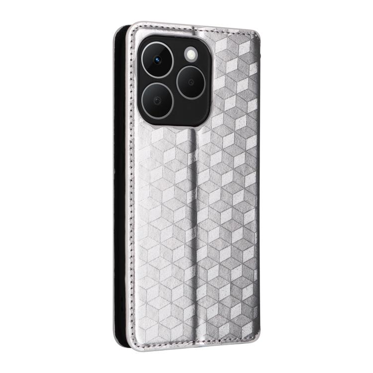 For Realme 15T 5G Cubic Grid Texture Flip Leather Phone Case