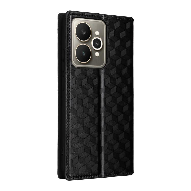 For Realme 15 5G SEA Cubic Grid Texture Flip Leather Phone Case