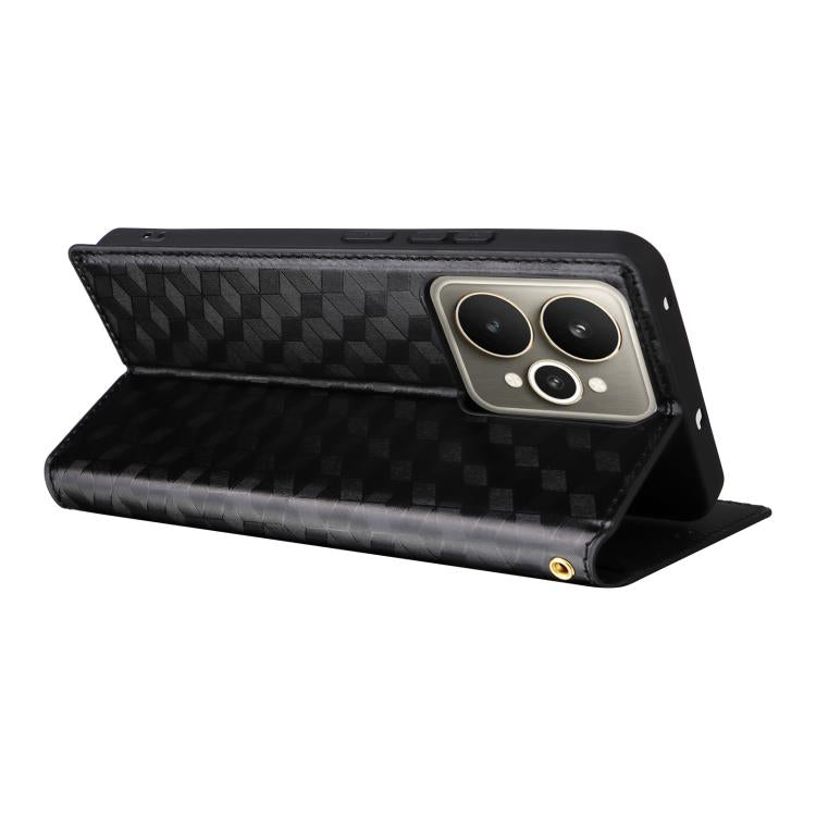 For Realme 15 5G SEA Cubic Grid Texture Flip Leather Phone Case