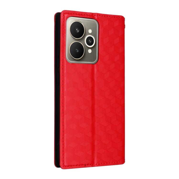 For Realme 15 5G SEA Cubic Grid Texture Flip Leather Phone Case