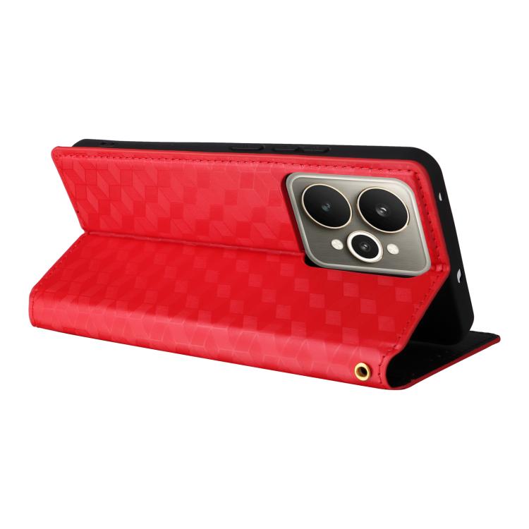 For Realme 15 5G SEA Cubic Grid Texture Flip Leather Phone Case