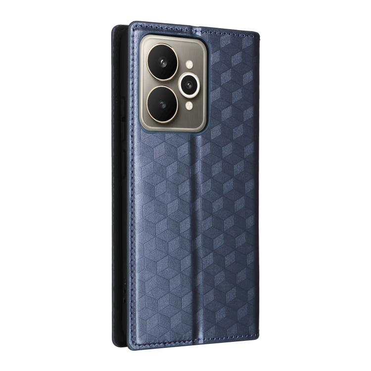 For Realme 15 5G SEA Cubic Grid Texture Flip Leather Phone Case