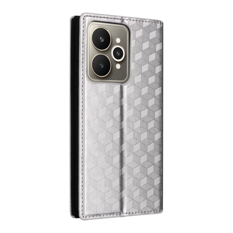 For Realme 15 5G SEA Cubic Grid Texture Flip Leather Phone Case