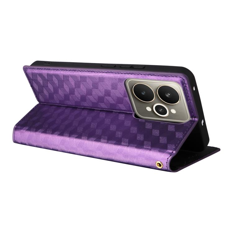 For Realme 15 5G SEA Cubic Grid Texture Flip Leather Phone Case