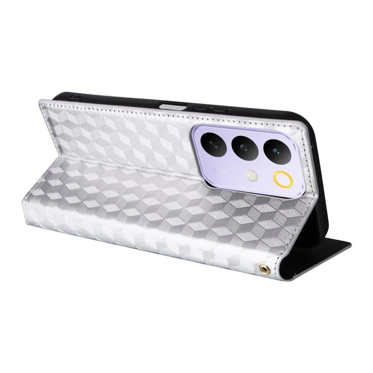 For Realme C85 5G / 15X 5G Cubic Grid Texture Flip Leather Phone Case