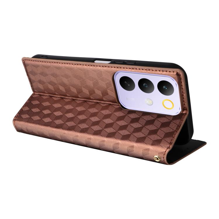 For Realme C85 5G / 15X 5G Cubic Grid Texture Flip Leather Phone Case