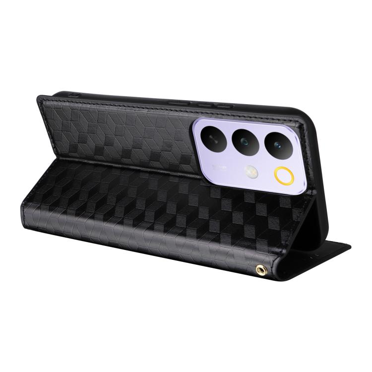 For Realme C85 Pro 4G Cubic Grid Texture Flip Leather Phone Case