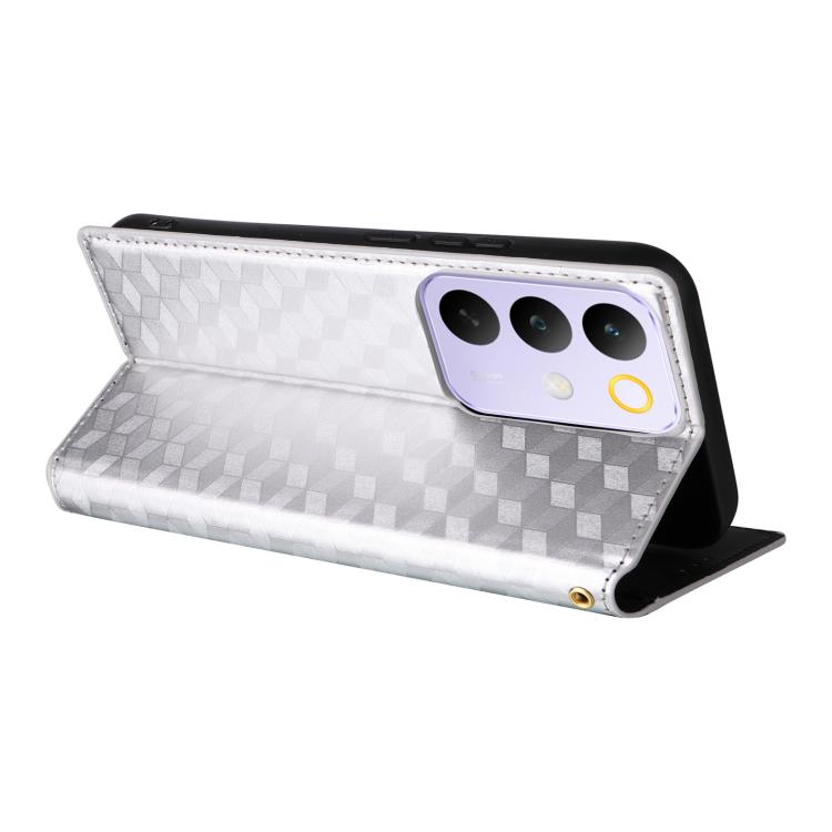 For Realme C85 Pro 4G Cubic Grid Texture Flip Leather Phone Case