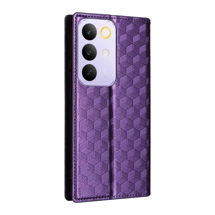 For Realme C85 Pro 4G Cubic Grid Texture Flip Leather Phone Case