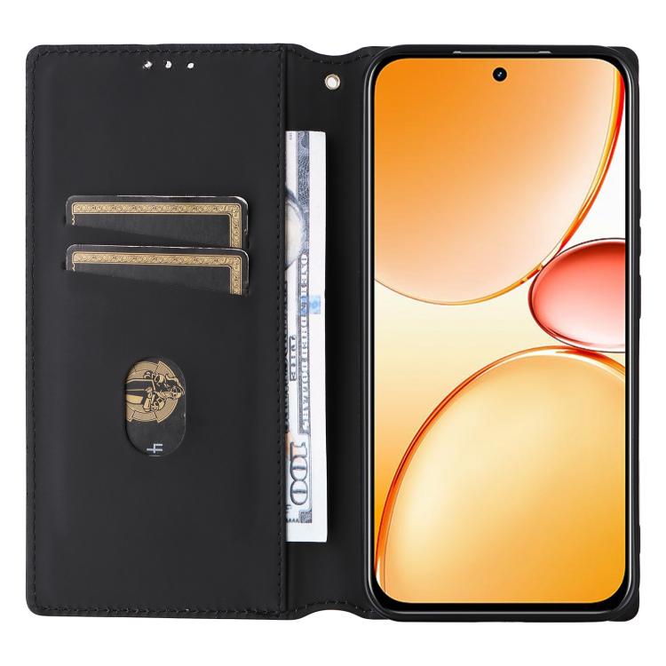 For Realme C85 Pro 4G Cubic Grid Texture Flip Leather Phone Case
