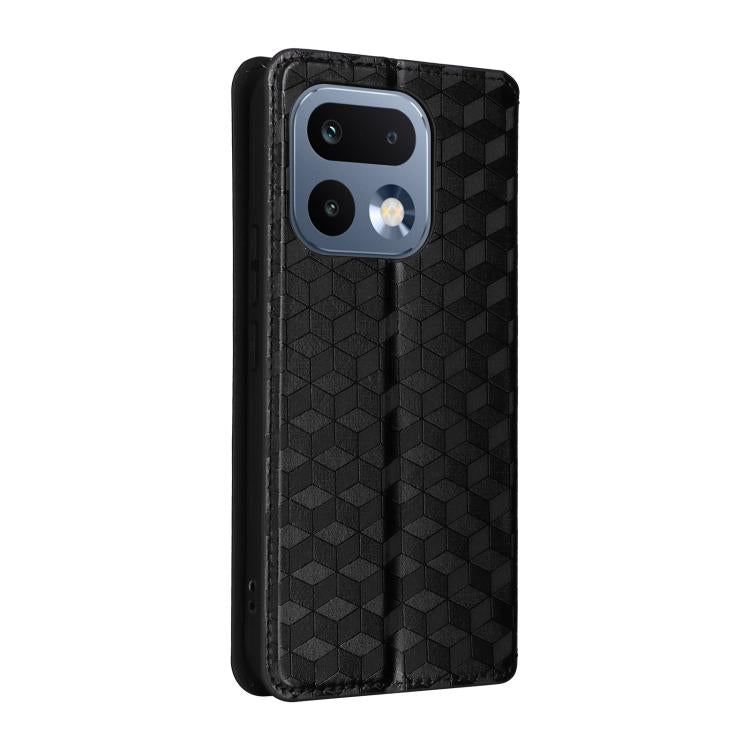 For Realme 16 Pro 5G Global Cubic Grid Texture Flip Leather Phone Case