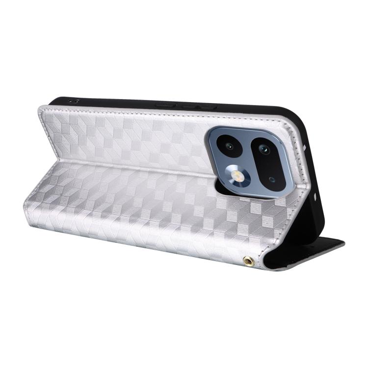 For Realme 16 Pro 5G Global Cubic Grid Texture Flip Leather Phone Case