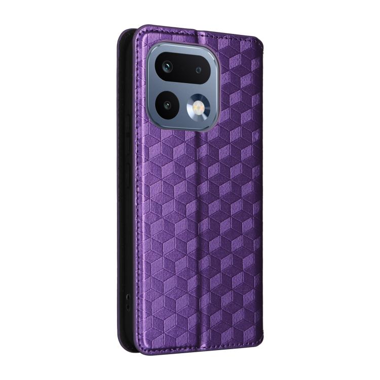 For Realme 16 Pro 5G Global Cubic Grid Texture Flip Leather Phone Case