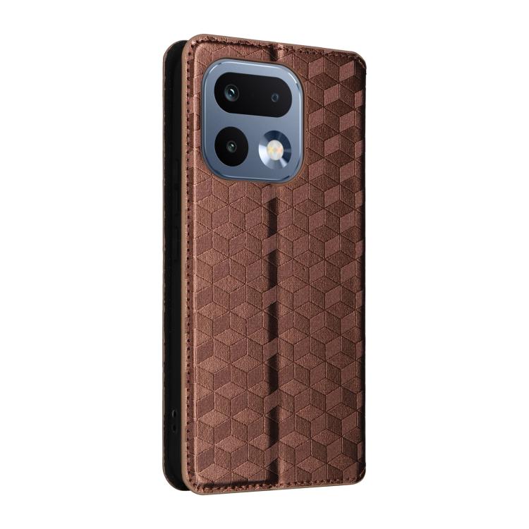 For Realme 16 Pro 5G Global Cubic Grid Texture Flip Leather Phone Case