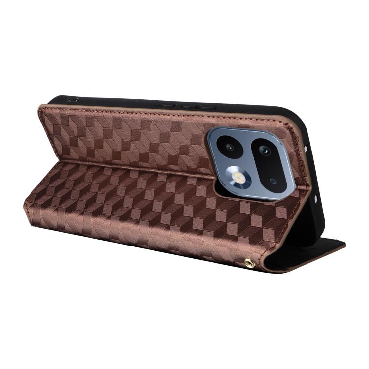 For Realme 16 Pro 5G Global Cubic Grid Texture Flip Leather Phone Case