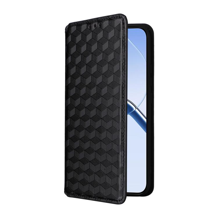 For Realme 16 5G Cubic Grid Texture Flip Leather Phone Case