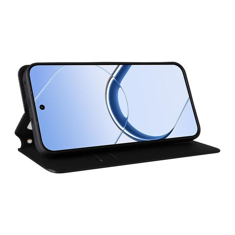For Realme 16 5G Cubic Grid Texture Flip Leather Phone Case