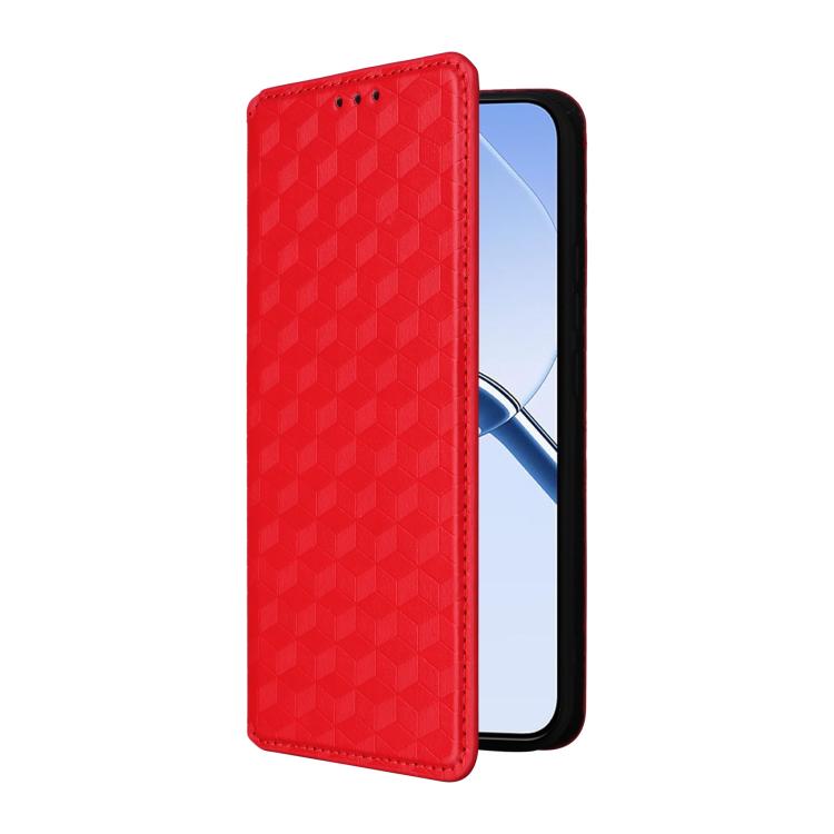 For Realme 16 5G Cubic Grid Texture Flip Leather Phone Case
