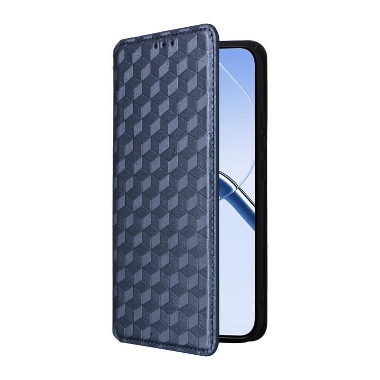 For Realme 16 5G Cubic Grid Texture Flip Leather Phone Case