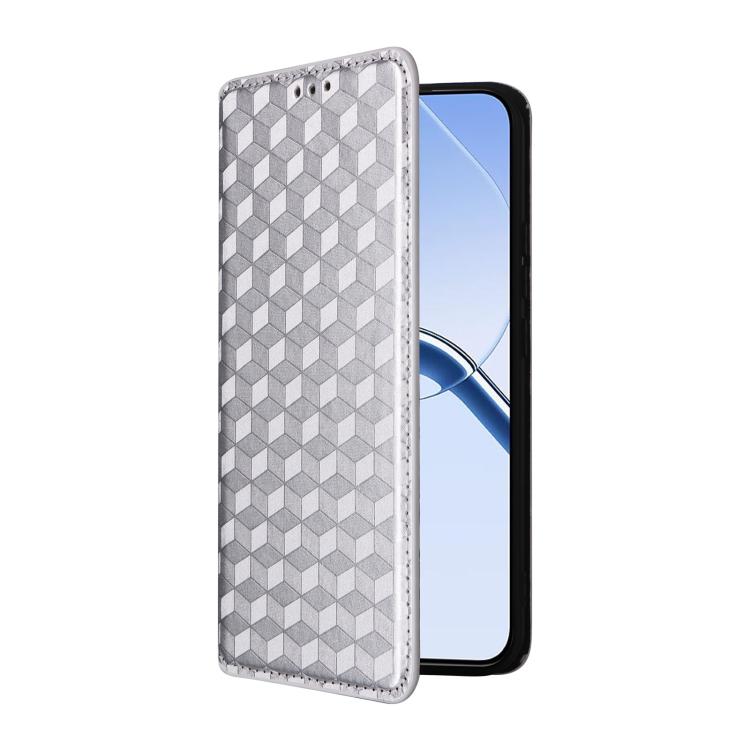 For Realme 16 5G Cubic Grid Texture Flip Leather Phone Case
