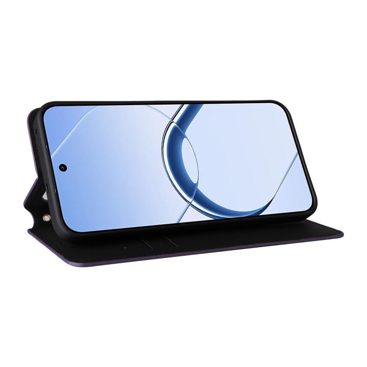 For Realme 16 5G Cubic Grid Texture Flip Leather Phone Case