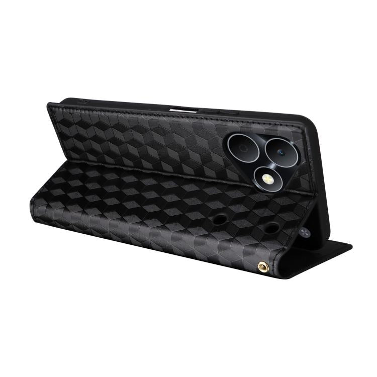 For Realme Note 80 4G Cubic Grid Texture Flip Leather Phone Case