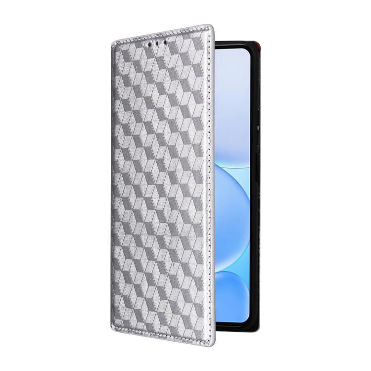 For Realme Note 80 4G Cubic Grid Texture Flip Leather Phone Case