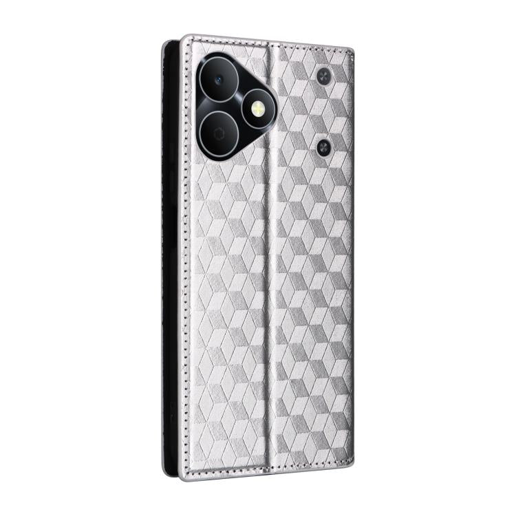 For Realme Note 80 4G Cubic Grid Texture Flip Leather Phone Case