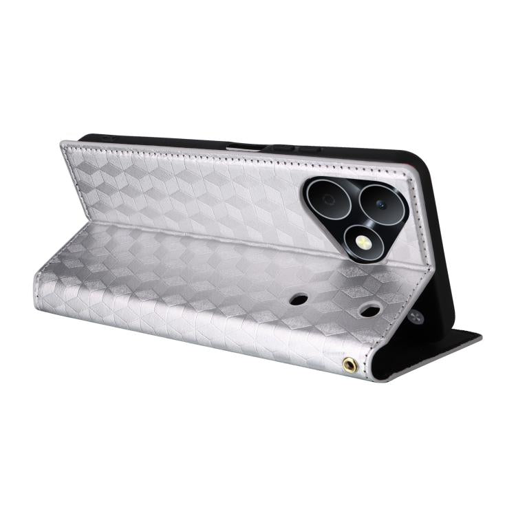 For Realme Note 80 4G Cubic Grid Texture Flip Leather Phone Case