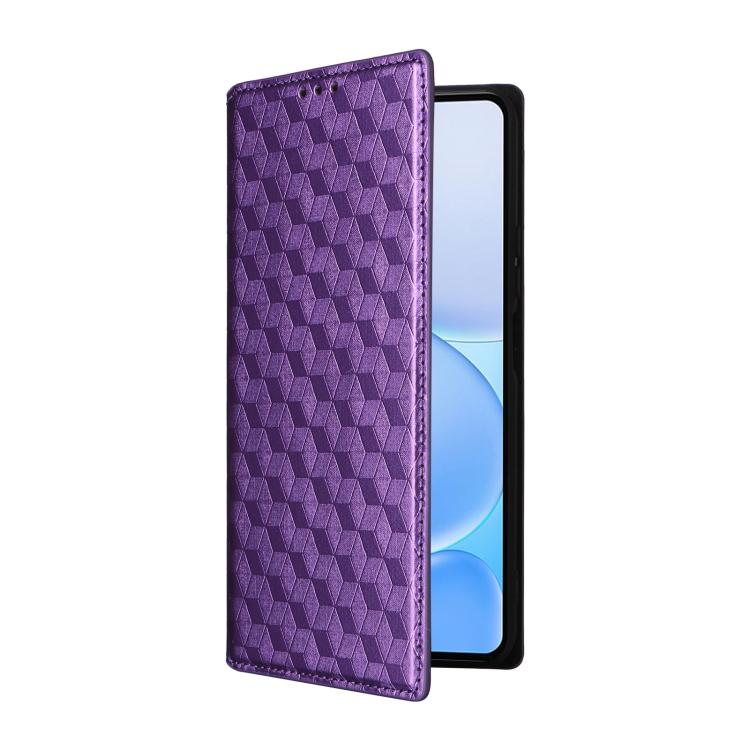 For Realme Note 80 4G Cubic Grid Texture Flip Leather Phone Case