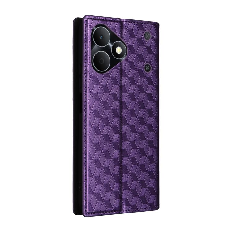 For Realme Note 80 4G Cubic Grid Texture Flip Leather Phone Case