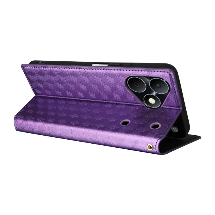 For Realme Note 80 4G Cubic Grid Texture Flip Leather Phone Case