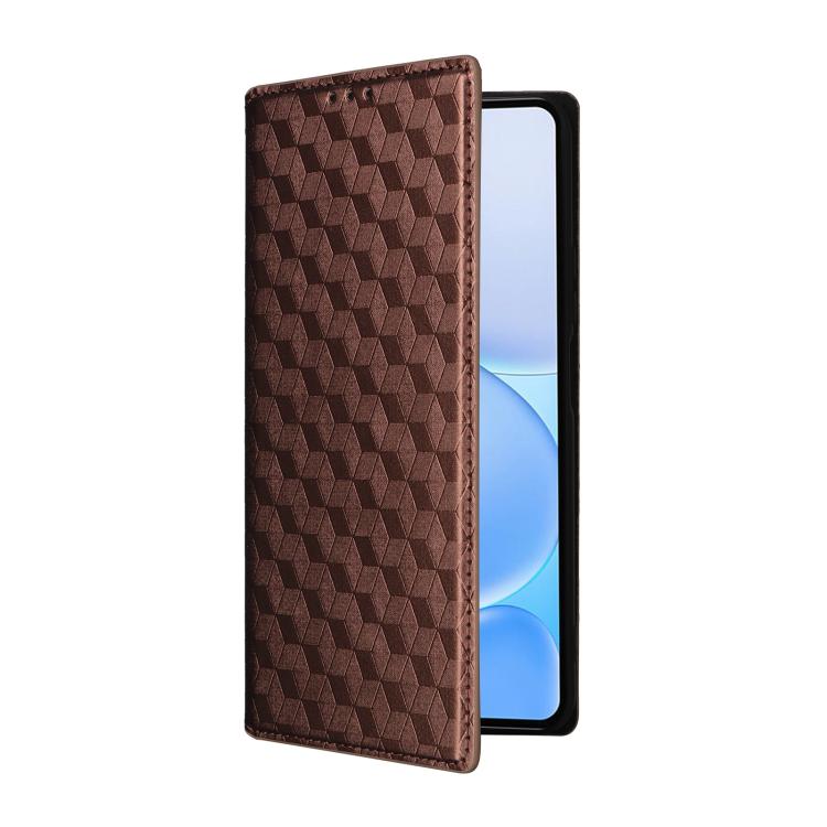 For Realme Note 80 4G Cubic Grid Texture Flip Leather Phone Case
