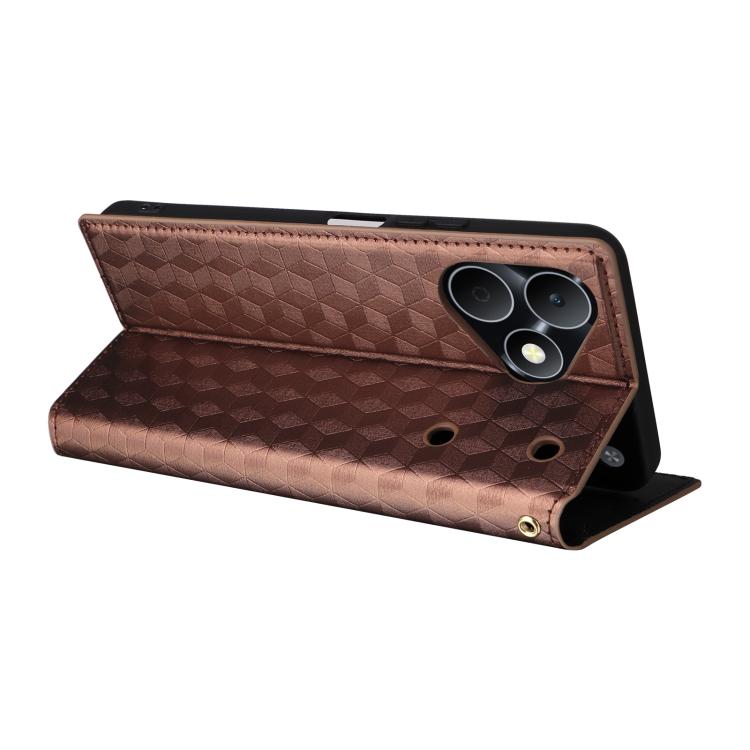 For Realme Note 80 4G Cubic Grid Texture Flip Leather Phone Case