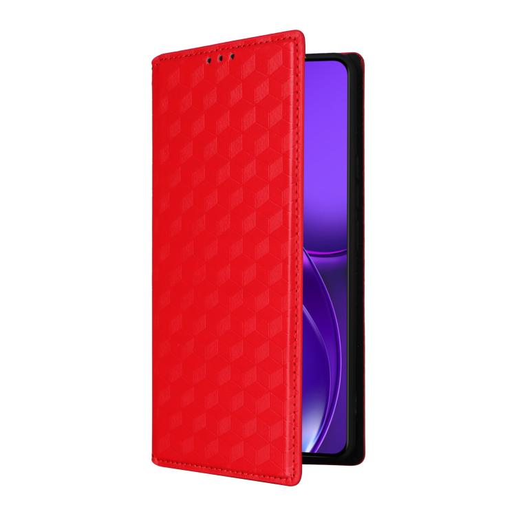 For Realme P4 Power 5G Cubic Grid Texture Flip Leather Phone Case