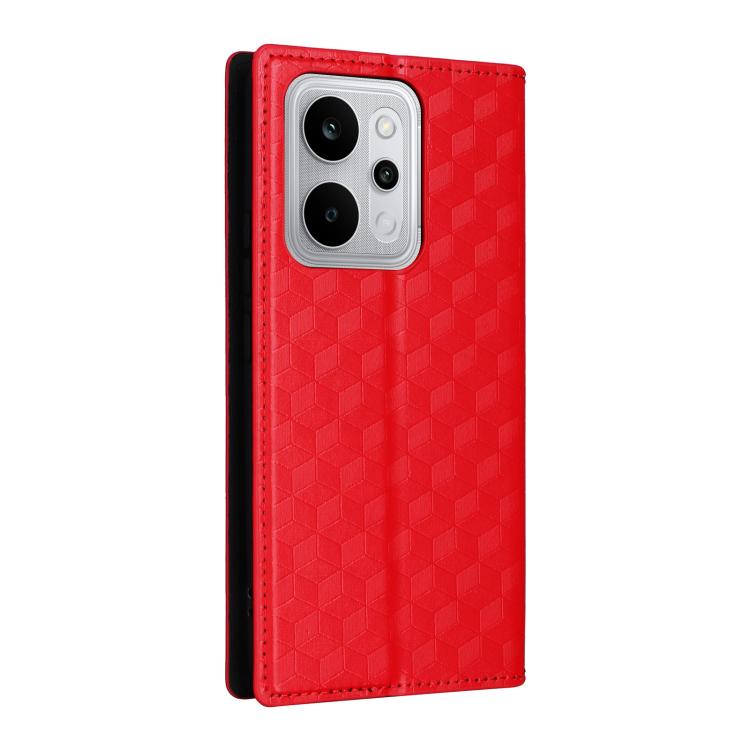 For Realme P4 Power 5G Cubic Grid Texture Flip Leather Phone Case
