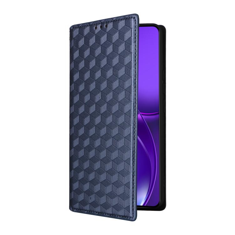 For Realme P4 Power 5G Cubic Grid Texture Flip Leather Phone Case