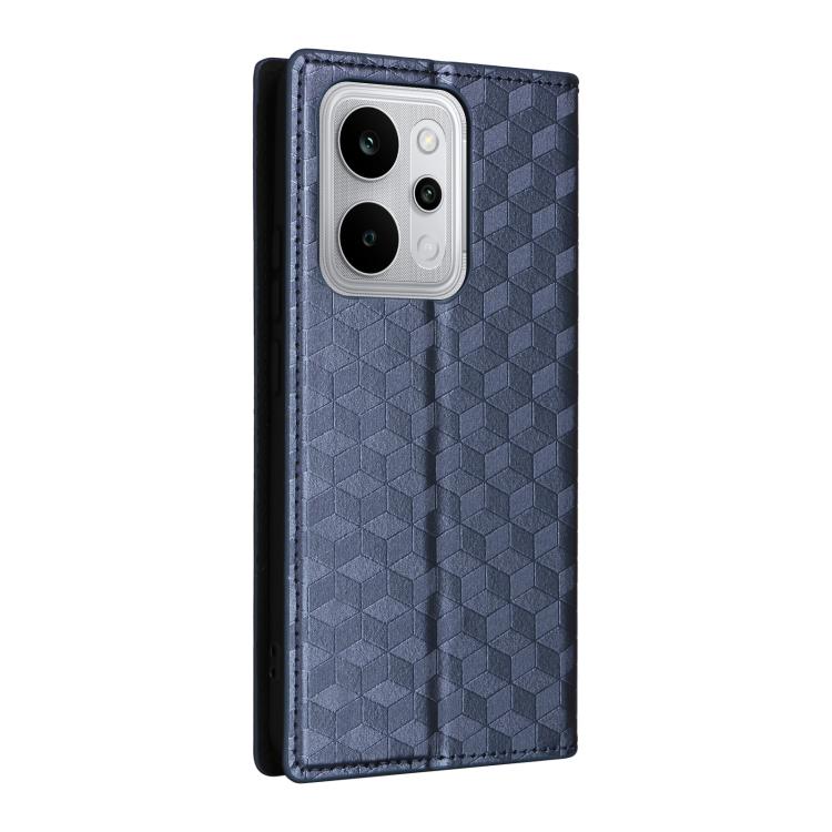 For Realme P4 Power 5G Cubic Grid Texture Flip Leather Phone Case