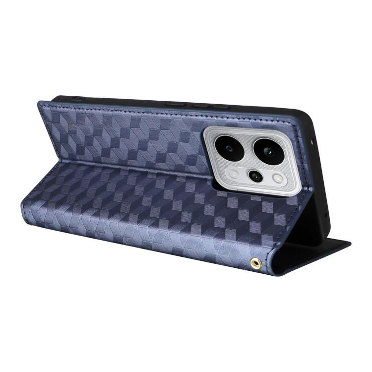 For Realme P4 Power 5G Cubic Grid Texture Flip Leather Phone Case
