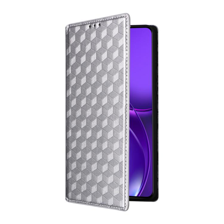 For Realme P4 Power 5G Cubic Grid Texture Flip Leather Phone Case