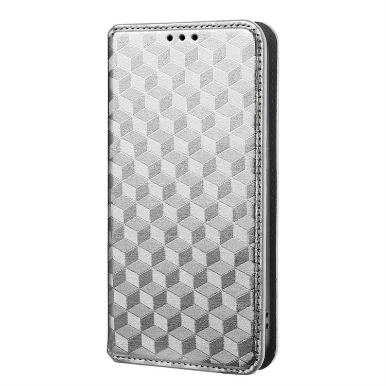 For Samsung Galaxy S25 Edge 5G Cubic Grid Texture Flip Leather Phone Case