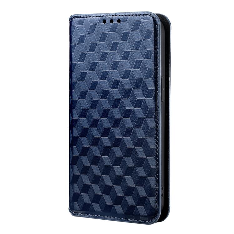 For Samsung Galaxy S21 5G Cubic Grid Texture Flip Leather Phone Case