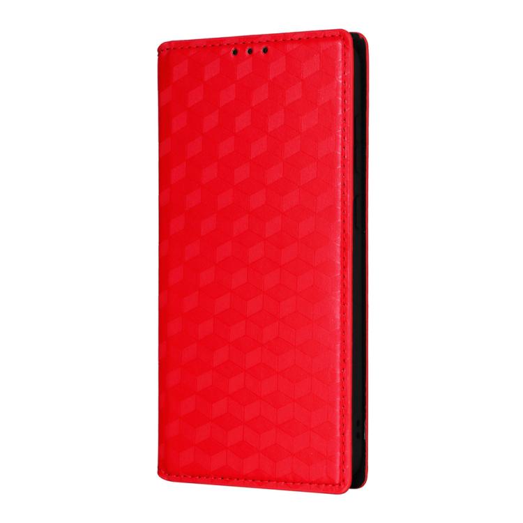 For Samsung Galaxy S25 FE 5G Cubic Grid Texture Flip Leather Phone Case