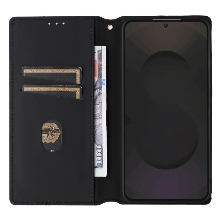 For Samsung Galaxy S25 FE 5G Cubic Grid Texture Flip Leather Phone Case