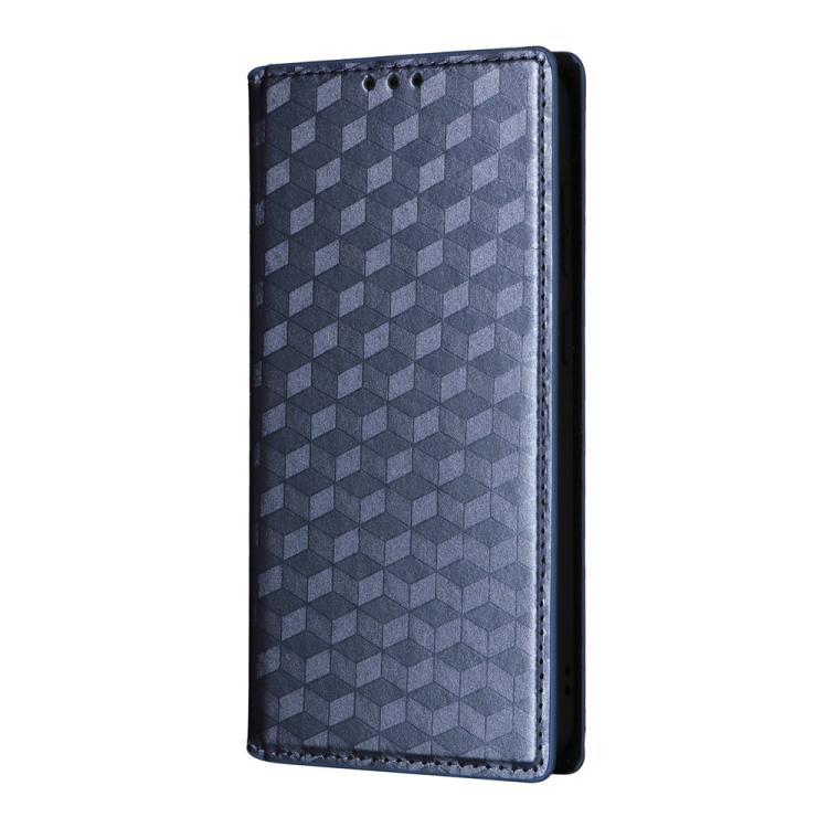 For Samsung Galaxy S25 FE 5G Cubic Grid Texture Flip Leather Phone Case