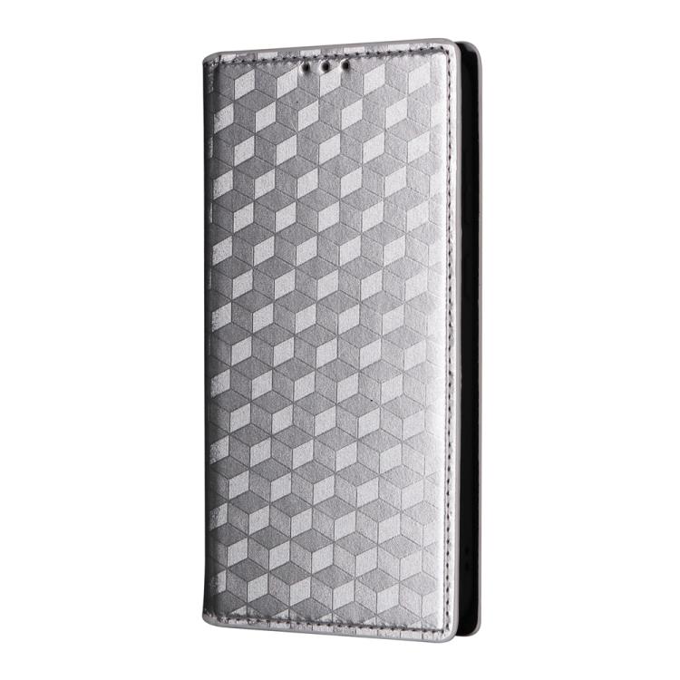 For Samsung Galaxy S25 FE 5G Cubic Grid Texture Flip Leather Phone Case