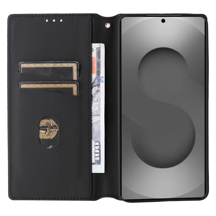For Samsung Galaxy S26 Ultra 5G Cubic Grid Texture Flip Leather Phone Case