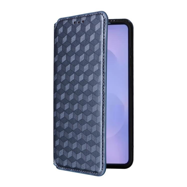 For Samsung Galaxy S26 5G Cubic Grid Texture Flip Leather Phone Case