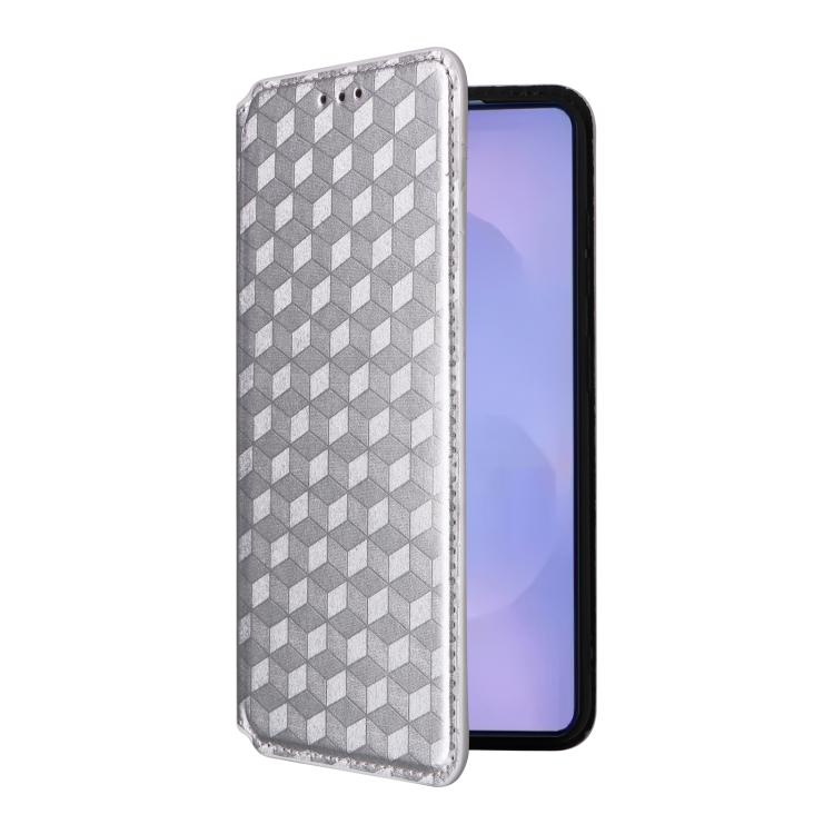 For Samsung Galaxy S26 5G Cubic Grid Texture Flip Leather Phone Case