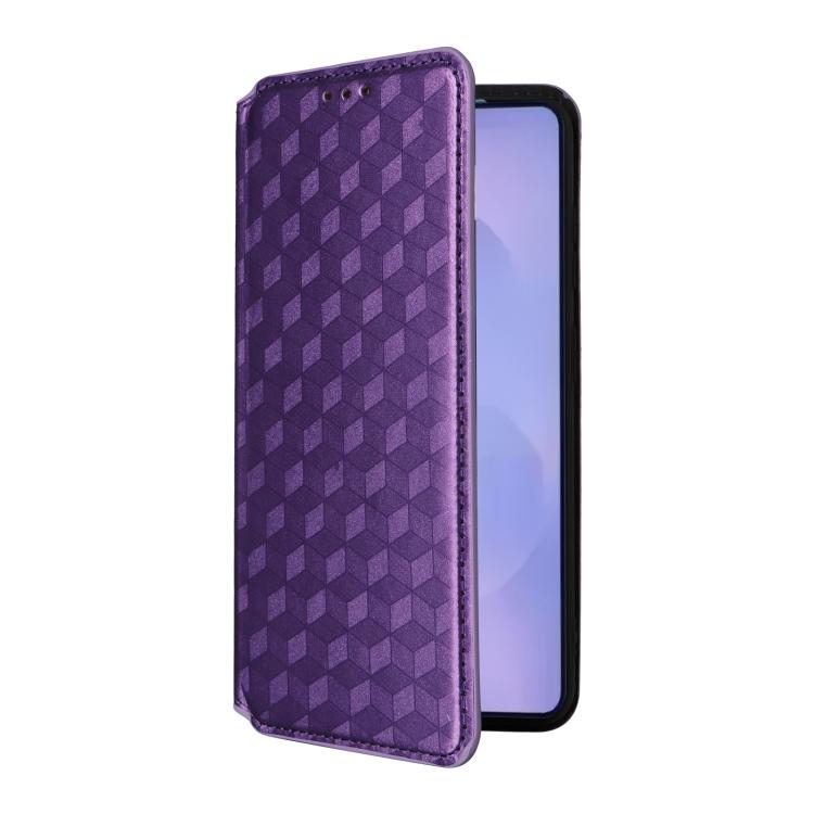 For Samsung Galaxy S26 5G Cubic Grid Texture Flip Leather Phone Case